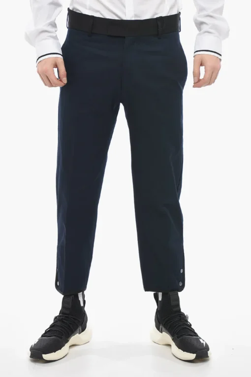 Pantaloni TOM Slim Fit con Bordi a Contrasto e Bottoni alla Caviglia>Neil Barrett Clearance