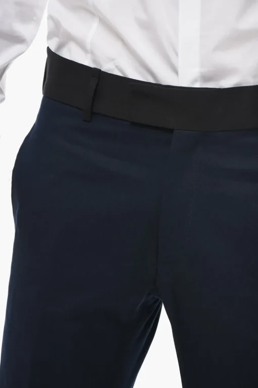 Pantaloni TOM Slim Fit con Bordi a Contrasto e Bottoni alla Caviglia>Neil Barrett Clearance