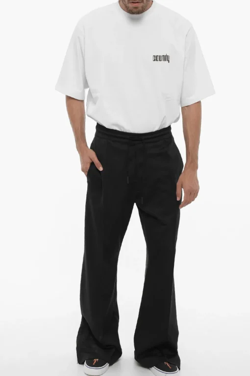 Pantaloni Track a Gamba Larga con Elastico In Vita>Marcelo Burlon New