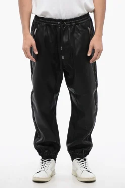 Pantaloni Track HYBRID SWAG in Eco-pelle e Jersey>Dsquared2 Outlet