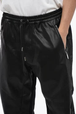 Pantaloni Track HYBRID SWAG in Eco-pelle e Jersey></noscript>Dsquared2 Outlet