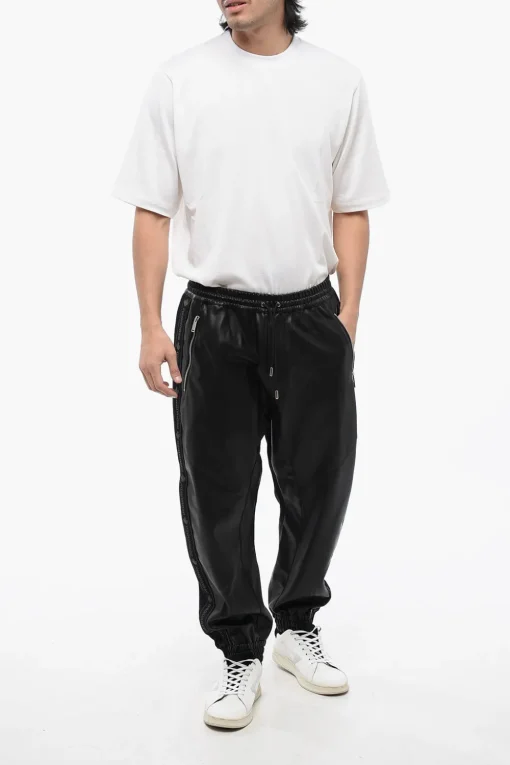 Pantaloni Track HYBRID SWAG in Eco-pelle e Jersey>Dsquared2 Outlet