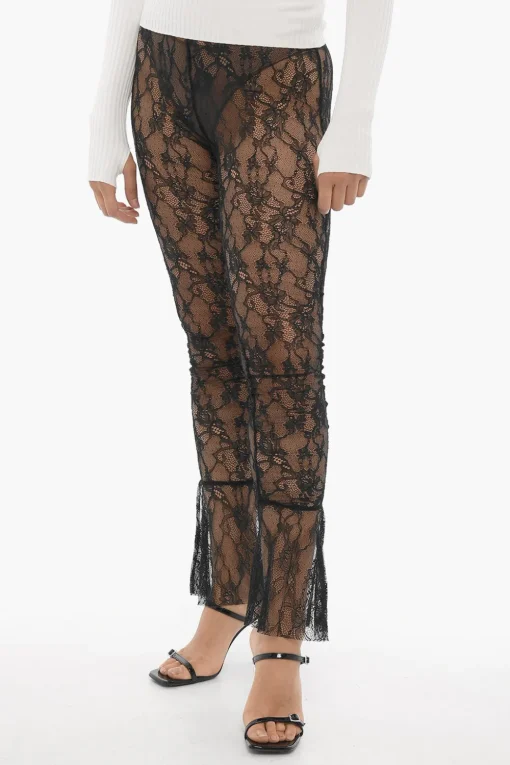 Sale Pantaloni Trasparenti in Pizzo Macrame' Donna Pantaloni