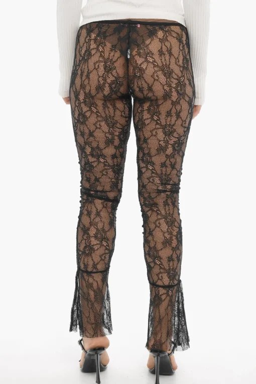 Sale Pantaloni Trasparenti in Pizzo Macrame' Donna Pantaloni