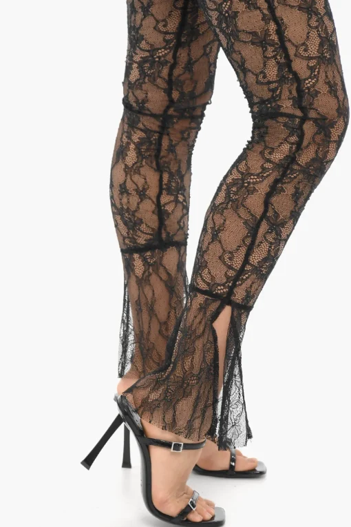 Sale Pantaloni Trasparenti in Pizzo Macrame' Donna Pantaloni