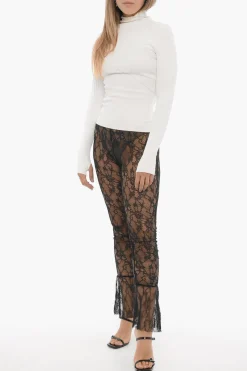 Sale Pantaloni Trasparenti in Pizzo Macrame' Donna Pantaloni