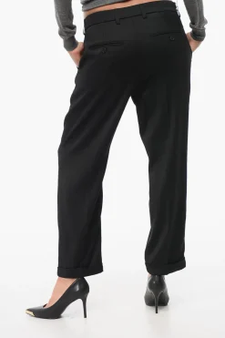 Best Pantaloni VOLT In Twill di Misto Lana Vergine a Vita Alta Donna Pantaloni