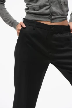 Best Pantaloni VOLT In Twill di Misto Lana Vergine a Vita Alta Donna Pantaloni