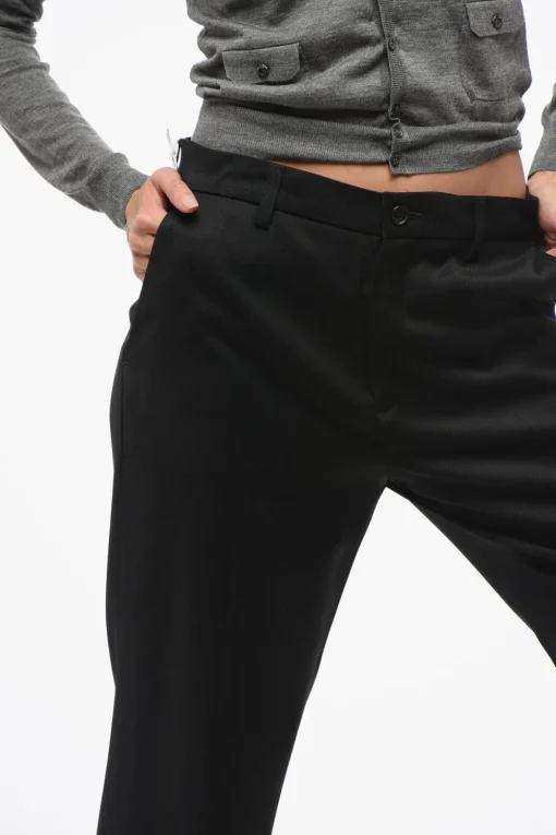 Best Pantaloni VOLT In Twill di Misto Lana Vergine a Vita Alta Donna Pantaloni