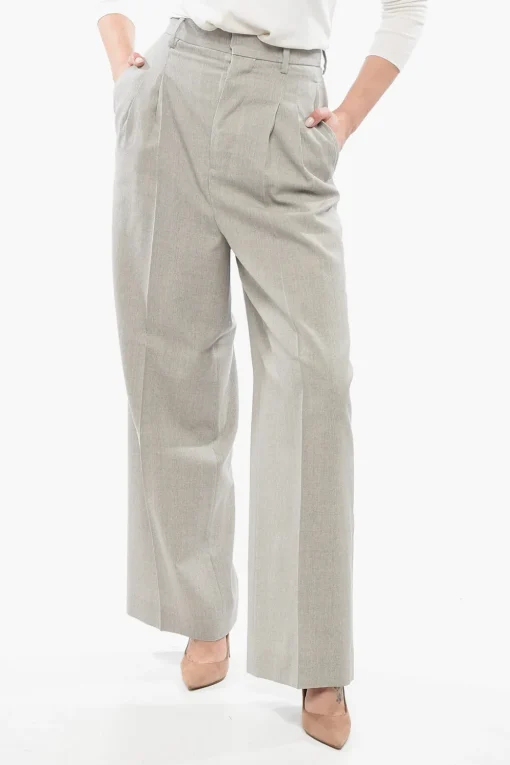 Pantaloni Wide a Vita Alta>Ami Alexandre Mattiussi Outlet