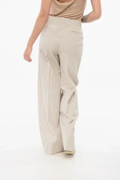 Pantaloni Wide Leg a Righe>QL2 Fashion