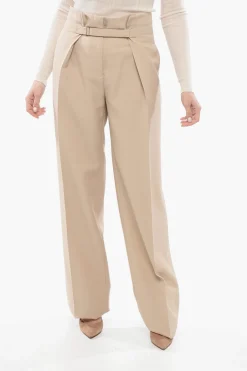 Pantaloni Wide Leg con Fibbia>Super Blond Best