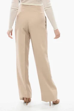 Pantaloni Wide Leg con Fibbia>Super Blond Best
