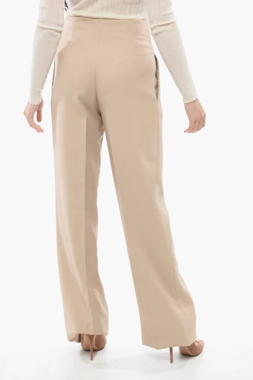 Pantaloni Wide Leg con Fibbia>Super Blond Best
