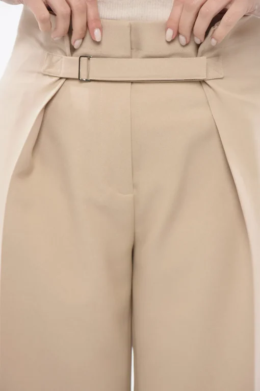 Pantaloni Wide Leg con Fibbia>Super Blond Best