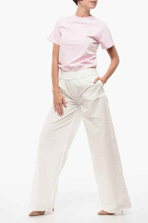 Pantaloni Wide Leg con Logo Patch>Dsquared2 Clearance