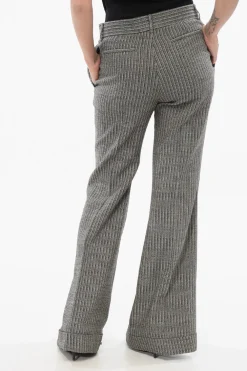 Outlet Pantaloni Wide Leg con Risvolti Donna Pantaloni