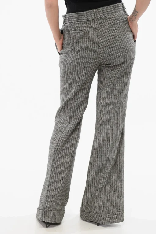 Outlet Pantaloni Wide Leg con Risvolti Donna Pantaloni