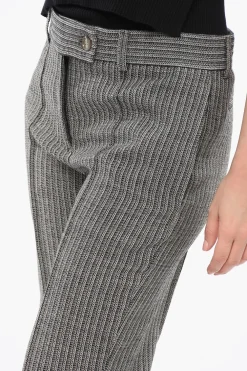 Outlet Pantaloni Wide Leg con Risvolti Donna Pantaloni