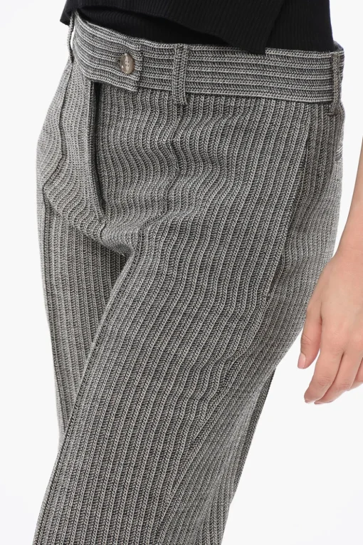 Outlet Pantaloni Wide Leg con Risvolti Donna Pantaloni