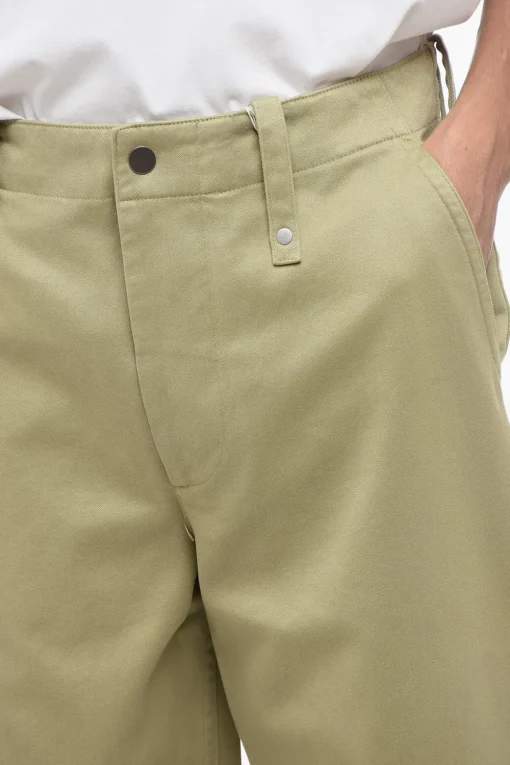 Sale Pantaloni Wide Leg in Cotone con Passanti Uomo Pantaloni