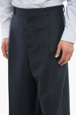Pantaloni Wide Leg in Lana con Pince Frontali>Dior Hot
