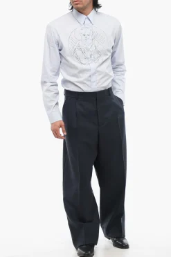 Pantaloni Wide Leg in Lana con Pince Frontali></noscript>Dior Hot