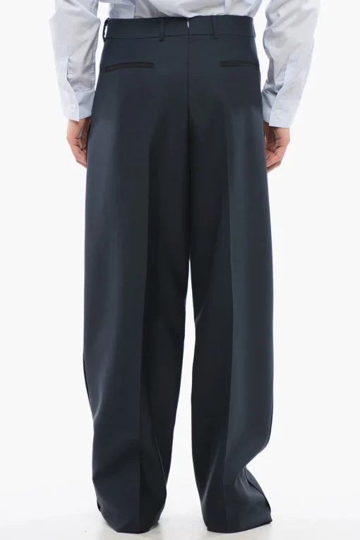 Pantaloni Wide Leg in Lana con Pince Frontali>Dior Hot