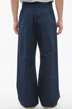 Outlet Pantaloni Wide Leg in Misto Cotone con Coulisse Uomo Pantaloni