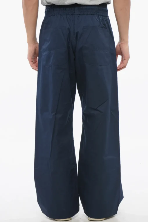 Outlet Pantaloni Wide Leg in Misto Cotone con Coulisse Uomo Pantaloni