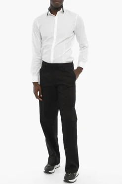 Pantaloni Wide Tube Fit in Cotone Stretch></noscript>Neil Barrett Sale