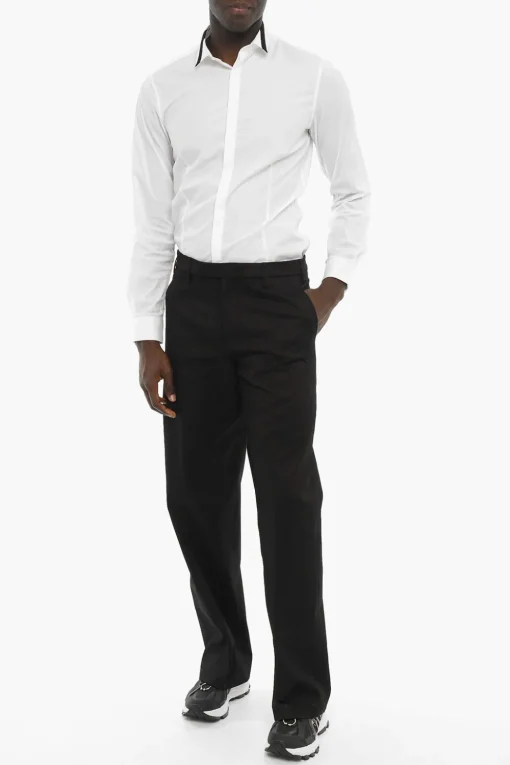 Pantaloni Wide Tube Fit in Cotone Stretch>Neil Barrett Sale