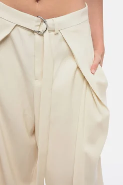 Clearance Pantaloni Wide-Leg con Cintura Effetto Pinces Donna Pantaloni