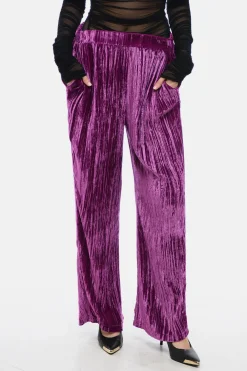 Pantaloni Wide-Leg in Velluto Riccio>Sleep no More Hot