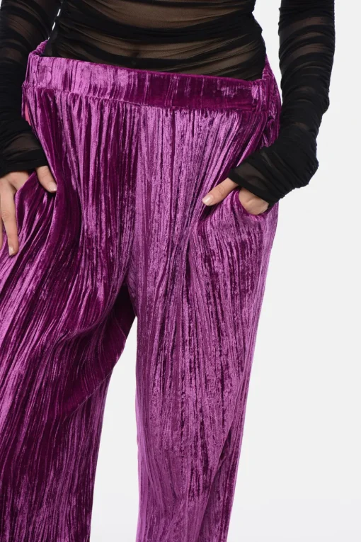 Pantaloni Wide-Leg in Velluto Riccio>Sleep no More Hot