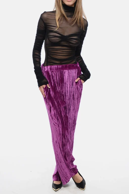 Pantaloni Wide-Leg in Velluto Riccio>Sleep no More Hot