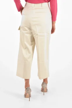 Outlet Pantaloni Wide-Leg Utility a Doppia Pince Donna Pantaloni