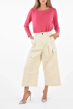 Outlet Pantaloni Wide-Leg Utility a Doppia Pince Donna Pantaloni
