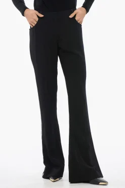 Sale Pantaoni Flared-Fit Con Banda Laterale In Strass Donna Pantaloni