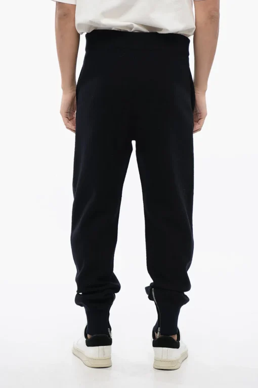Outlet Pantaoni In Lana Con Zip Alle Caviglie Uomo Pantaloni
