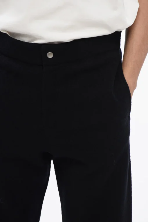 Outlet Pantaoni In Lana Con Zip Alle Caviglie Uomo Pantaloni