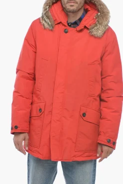 Hot Parka DAYTONA con Vera Pelliccia di Coyote Uomo Cappotti E Trench