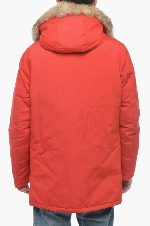 Hot Parka DAYTONA con Vera Pelliccia di Coyote Uomo Cappotti E Trench