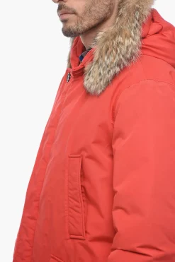 Hot Parka DAYTONA con Vera Pelliccia di Coyote Uomo Cappotti E Trench
