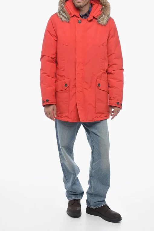 Hot Parka DAYTONA con Vera Pelliccia di Coyote Uomo Cappotti E Trench
