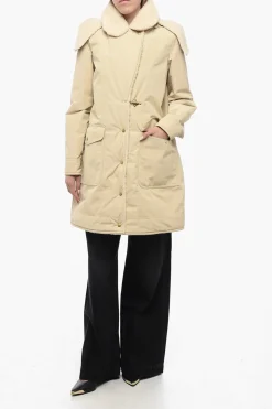 New Parka Imbottito in Pile-Borg con Dettaglio Gancio Donna Cappotti E Trench