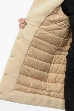 New Parka Imbottito in Pile-Borg con Dettaglio Gancio Donna Cappotti E Trench