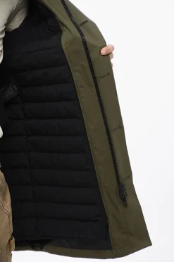 Fashion Parka Impermeabile con Bordo Staccabile in Vera Pelliccia Uomo Giubbotti|Cappotti E Trench