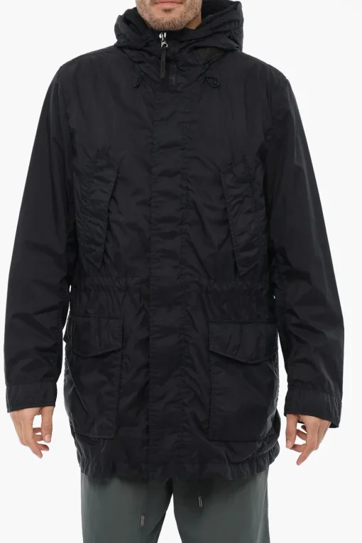 Best Parka in Nylon con Cappuccio Uomo Cappotti E Trench