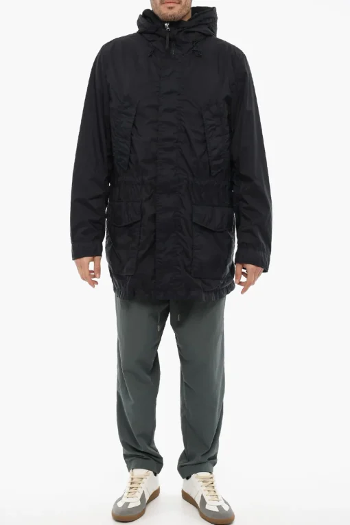 Best Parka in Nylon con Cappuccio Uomo Cappotti E Trench